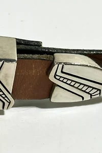 Vintage 1980's Western Custom Hand Made Hardware Leather Belt