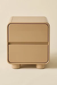 Cam 2-Drawer Lacquered Wood Storage Nightstand