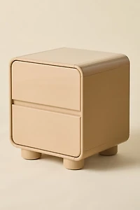 Cam 2-Drawer Lacquered Wood Storage Nightstand