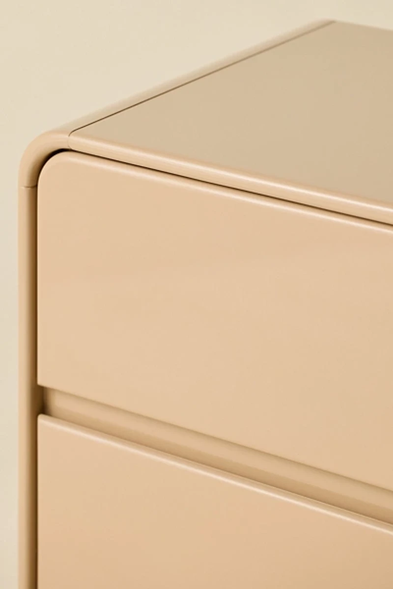 Cam 2-Drawer Lacquered Wood Storage Nightstand