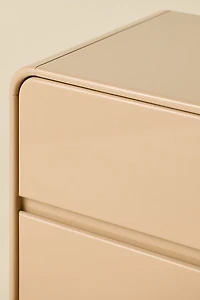 Cam 2-Drawer Lacquered Wood Storage Nightstand