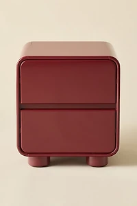 Cam 2-Drawer Lacquered Wood Storage Nightstand