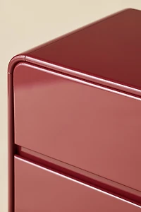 Cam 2-Drawer Lacquered Wood Storage Nightstand