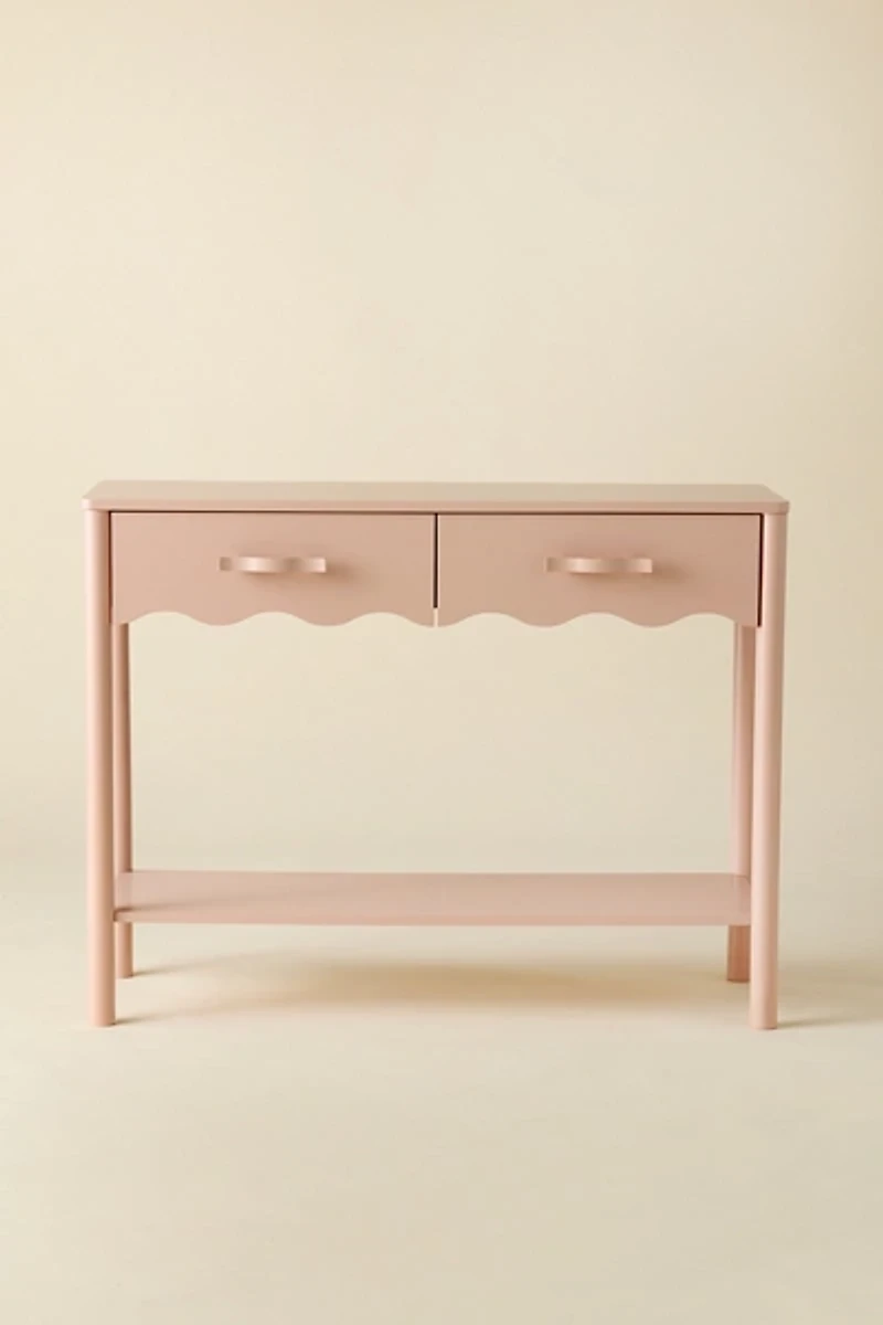 Daya Scallop Entryway Storage Console Table