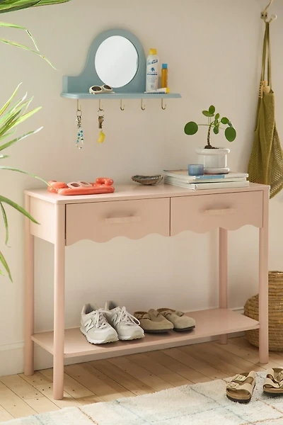 Daya Scallop Entryway Storage Console Table