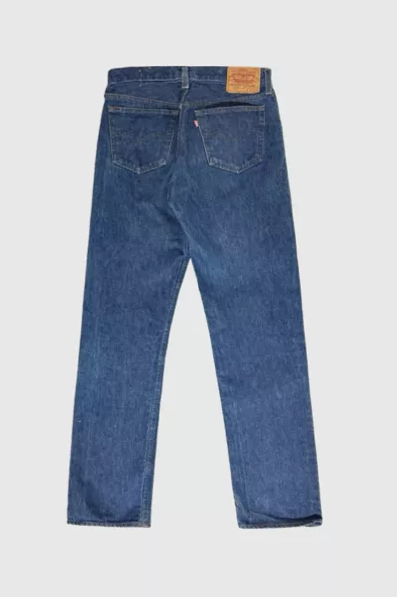 Vintage 1980's Levi’s® 501 White Overlock Dark Denim Jeans