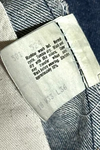Vintage 1980's Levi’s® 501 White Overlock Dark Denim Jeans