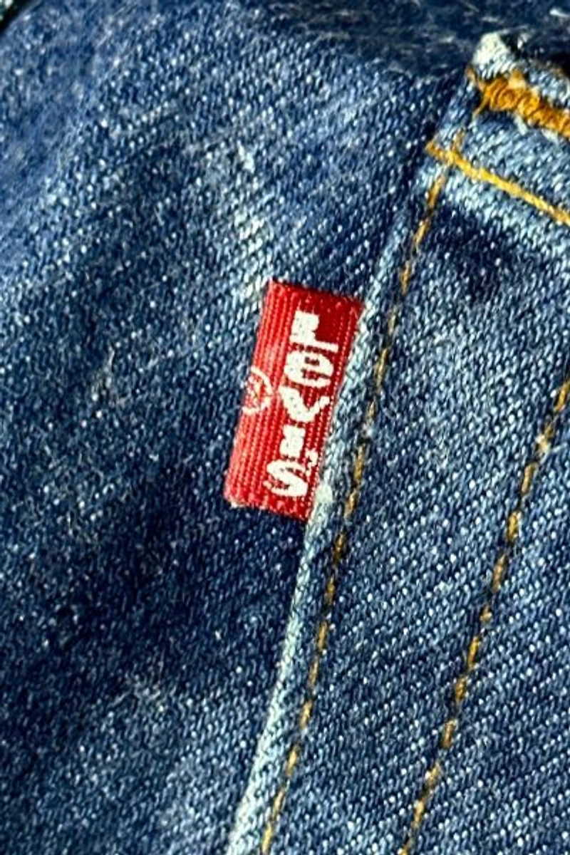Vintage 1980's Levi’s® 501 White Overlock Dark Denim Jeans