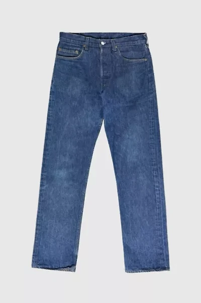 Vintage 1980's Levi’s® 501 White Overlock Dark Denim Jeans