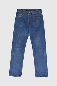 Vintage 1980's Levi’s® 501 White Overlock Dark Denim Jeans