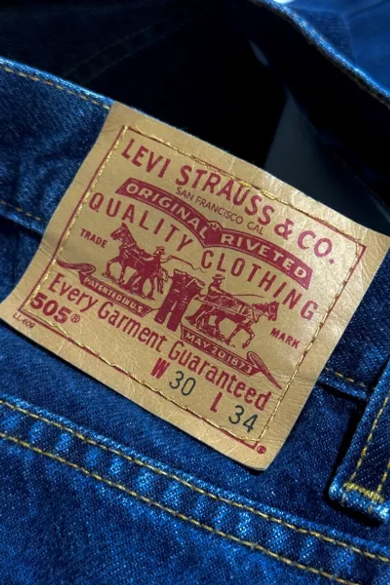Vintage 1980's Levi’s® 505 Dark Wash Straight Leg Denim Jeans