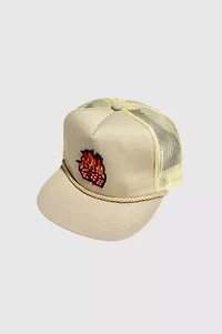 Vintage 1980's Flaming Dice Mesh Trucker Hat