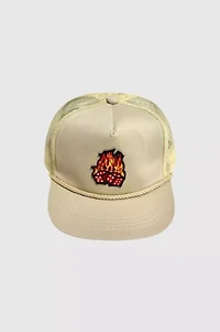 Vintage 1980's Flaming Dice Mesh Trucker Hat