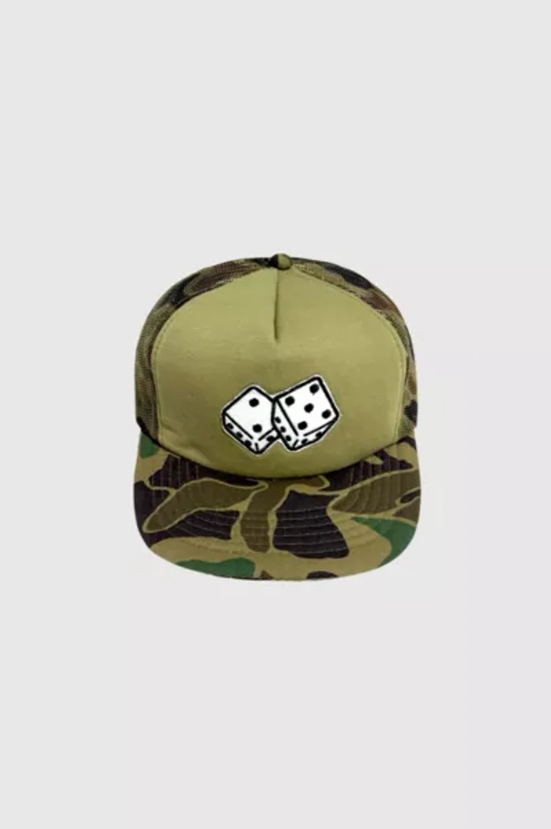 Vintage 1970's Dice Camo Foam & Mesh Trucker Hat