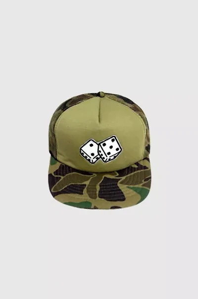 Vintage 1970's Dice Camo Foam & Mesh Trucker Hat