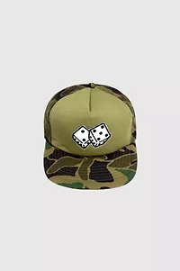 Vintage 1970's Dice Camo Foam & Mesh Trucker Hat