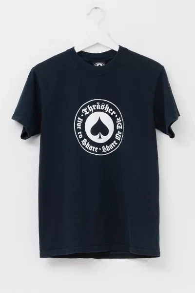 Vintage Y2K Distressed Thrasher Magazine Spade Graphic T-Shirt