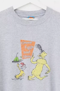 Vintage Y2K Distressed Dr. Seuss Green Eggs and Ham Graphic T-Shirt