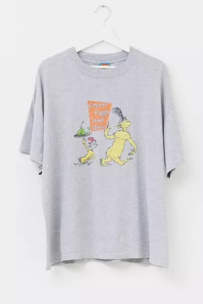Vintage Y2K Distressed Dr. Seuss Green Eggs and Ham Graphic T-Shirt