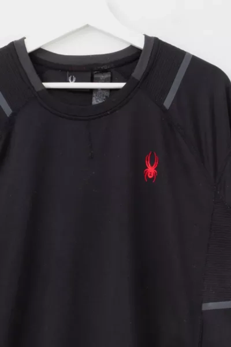 Vintage Y2K Spider Active Black Long Sleeve Athletic Shirt