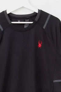Vintage Y2K Spider Active Black Long Sleeve Athletic Shirt