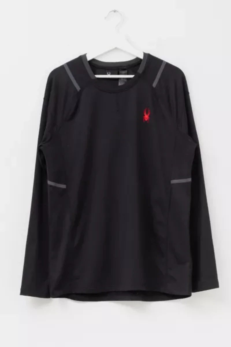 Vintage Y2K Spider Active Black Long Sleeve Athletic Shirt
