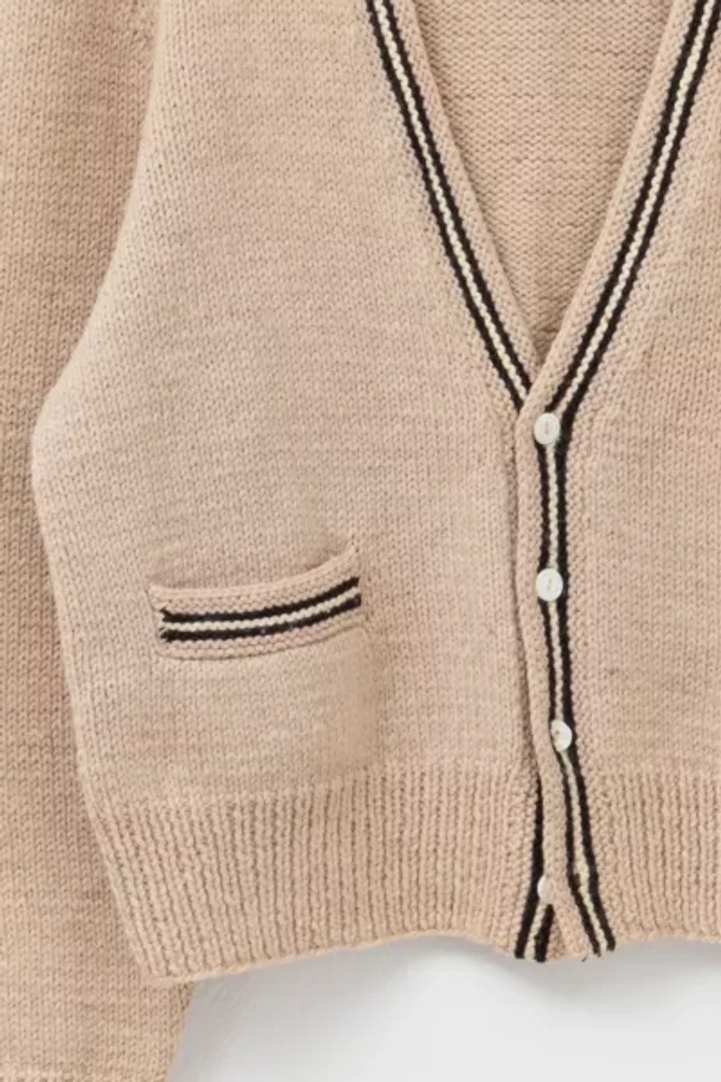 Vintage 1960s Natural Wool Button Up Cardigan Sweater
