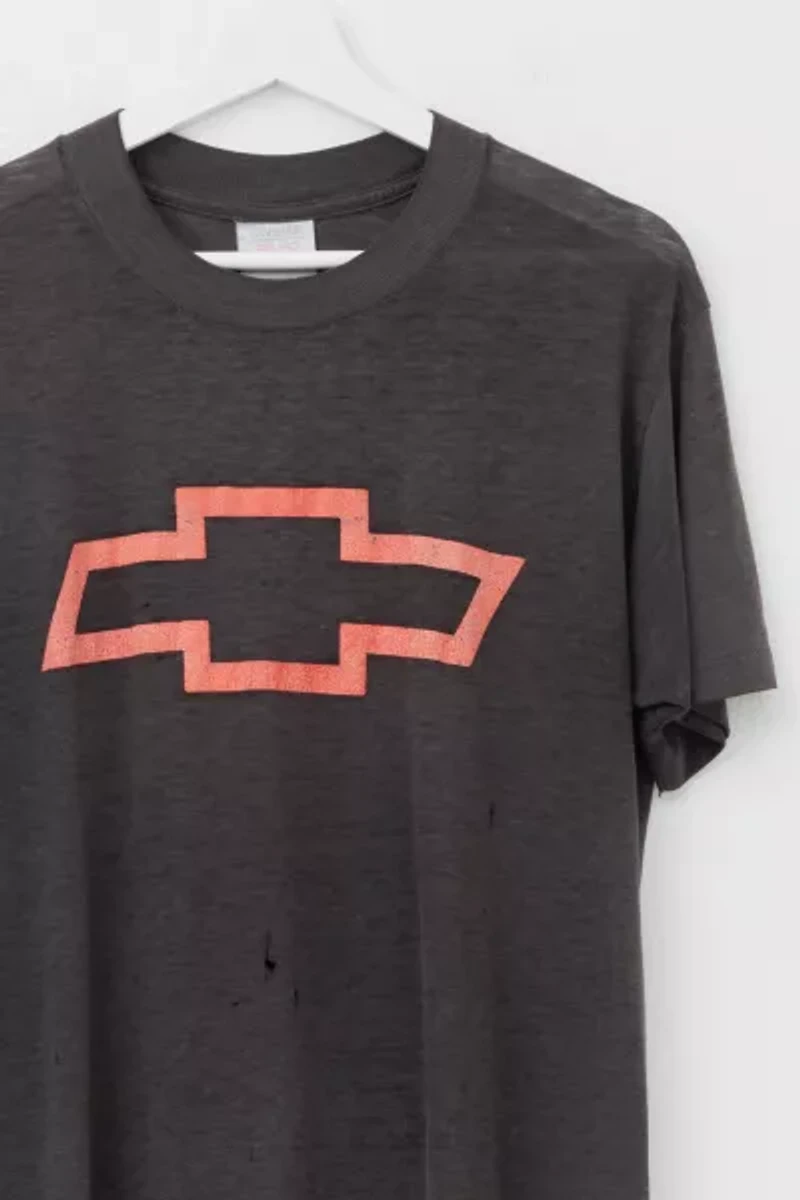 Vintage 1980s Distressed Chevy Heart Beat of America Paper Thin Graphic T-Shirt