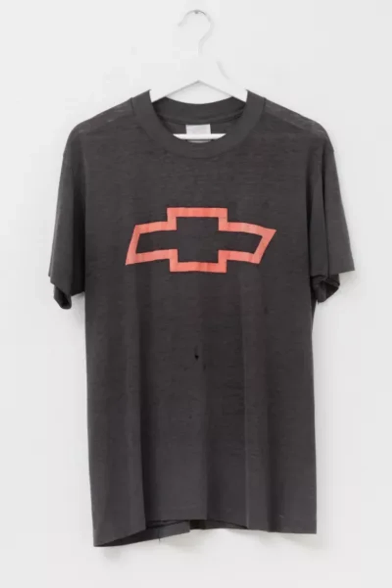 Vintage 1980s Distressed Chevy Heart Beat of America Paper Thin Graphic T-Shirt