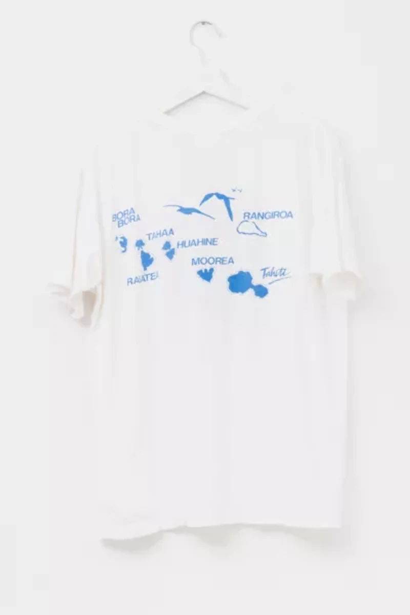 Vintage 1980s Distressed Tahiti Islands Graphic T-Shirt