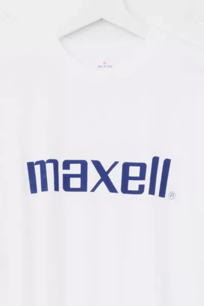 Vintage 1980s Maxell Spell Out Graphic T-Shirt Made in Japan