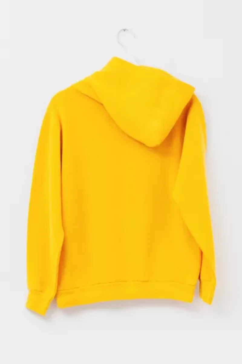Vintage 1980s Russell Athletic Spell Out Yellow Hoodie Sweatshirt Made in USA