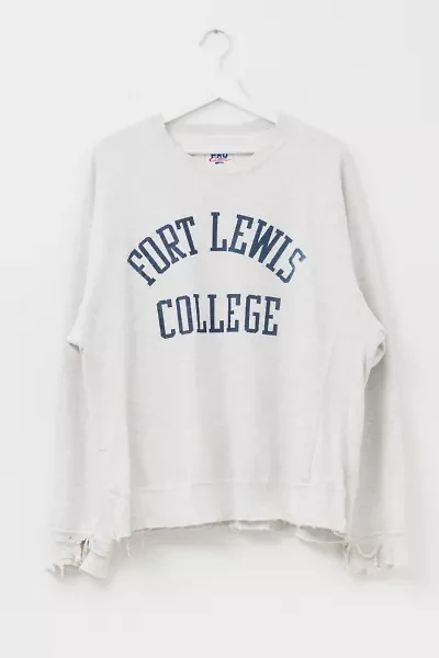 Vintage 1990s Distressed Fort Lewis College Spell Out Reverse Weave Sweatshirt