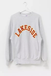 Vintage 1990s Distressed Reverse Weave Lakeside Spell Out Sweatshirt Made in USA