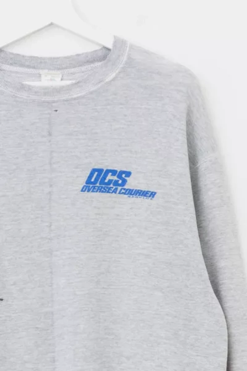 Vintage 1990s Distressed Graphic Heather Gray Crewneck Sweatshirt Made in USA