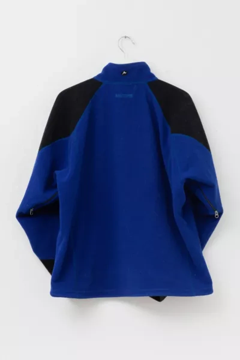 Vintage 1990s Distressed Marmot Blue Black Technical Zipper Fleece
