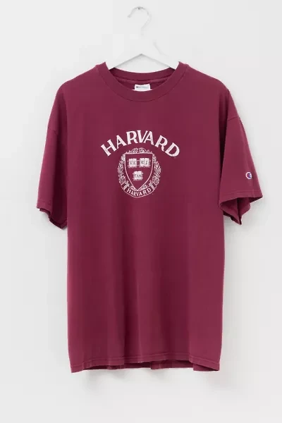 Vintage 1990s Distressed Harvard Champion Crest Graphic T-Shirt