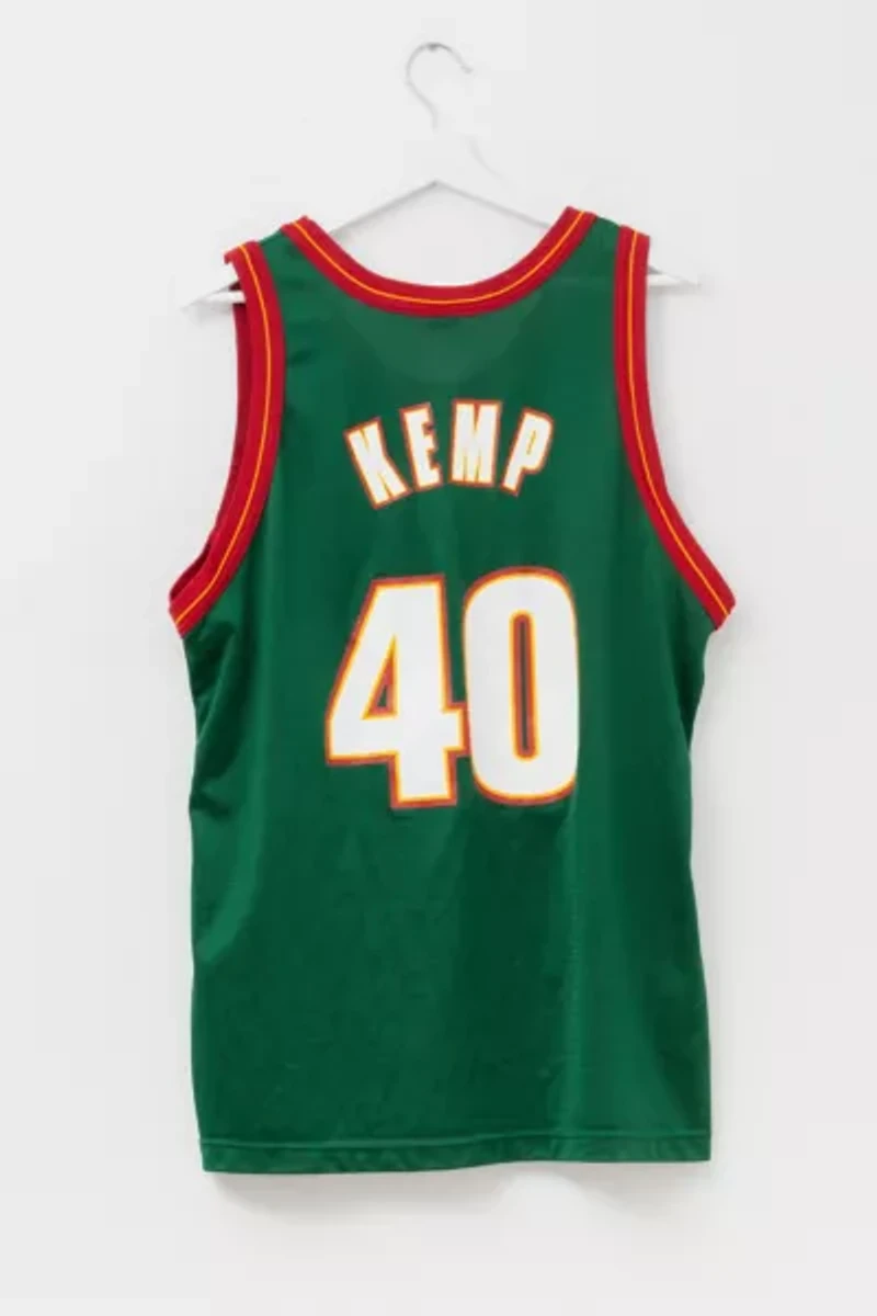 Vintage 1990s Shawn Kemp Seattle Sonics Champion Blank Front NBA Jersey