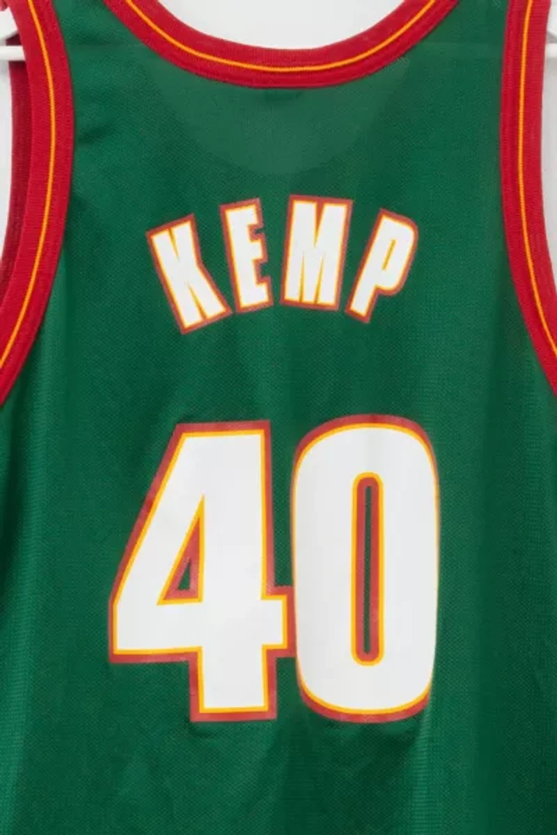 Vintage 1990s Shawn Kemp Seattle Sonics Champion Blank Front NBA Jersey
