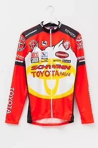 Vintage 1990s Schwinn Toyota All Over Print Red Yellow Mountain Bike Racing Jersey