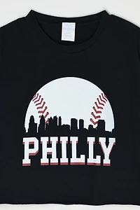 Vintage Y2k Philly Baseball Cropped T-Shirt