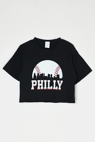 Vintage Y2k Philly Baseball Cropped T-Shirt