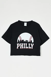 Vintage Y2k Philly Baseball Cropped T-Shirt