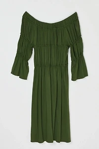 Vintage Y2k Ruched Jersey Midi Dress