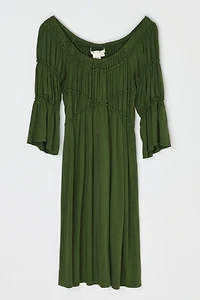 Vintage Y2k Ruched Jersey Midi Dress