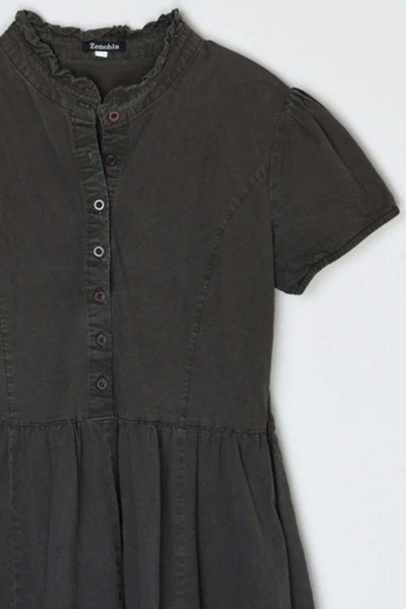 Vintage Y2k Dark Grey Buttoned Mini Dress