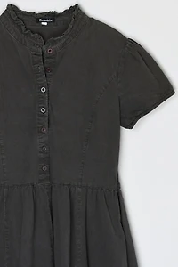 Vintage Y2k Dark Grey Buttoned Mini Dress