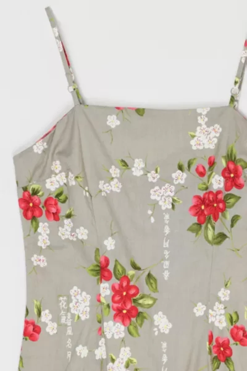 Vintage Y2k Gray Printed Mini Dress