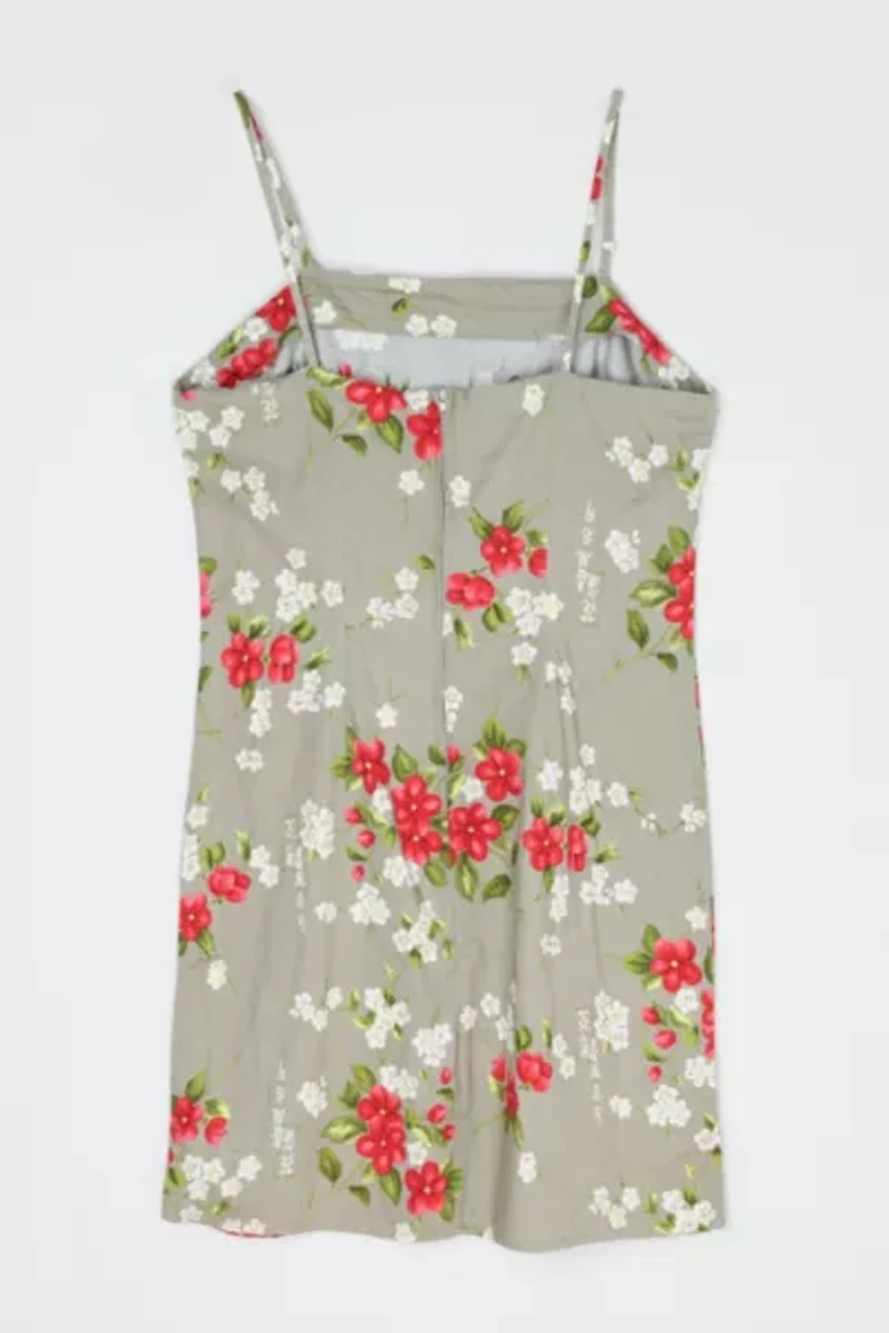 Vintage Y2k Gray Printed Mini Dress