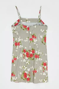 Vintage Y2k Gray Printed Mini Dress